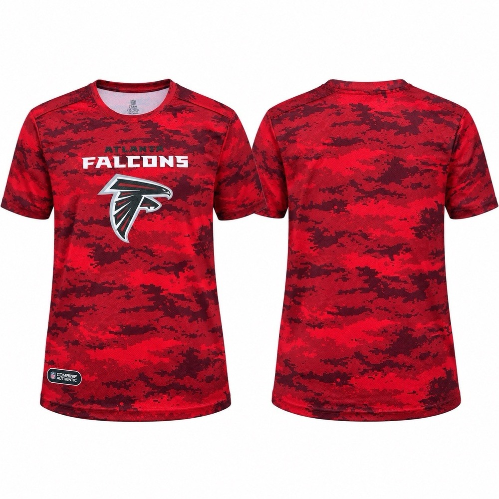 Atlanta Falcons NFL Combine Authentic Youth XL 18/20 Red Camo T-Shirt NWT